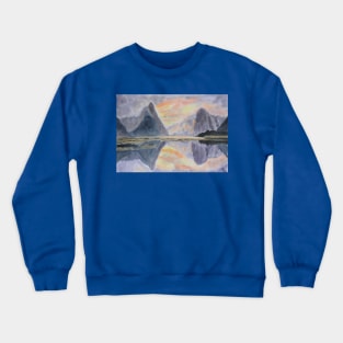 Sunset in Milford Sound, New Zealand Crewneck Sweatshirt